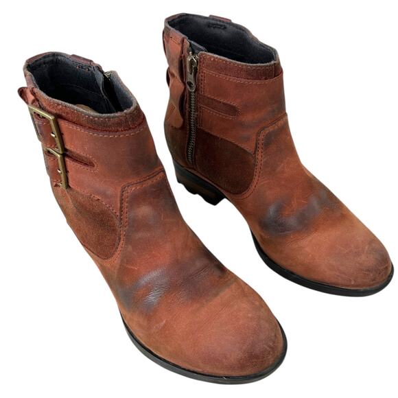 SOREL Lolla Leather Ankle Boots in Brown Women’s 7 - Picture 10 of 12